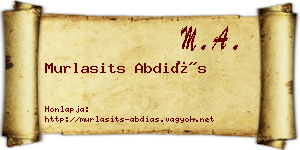 Murlasits Abdiás névjegykártya